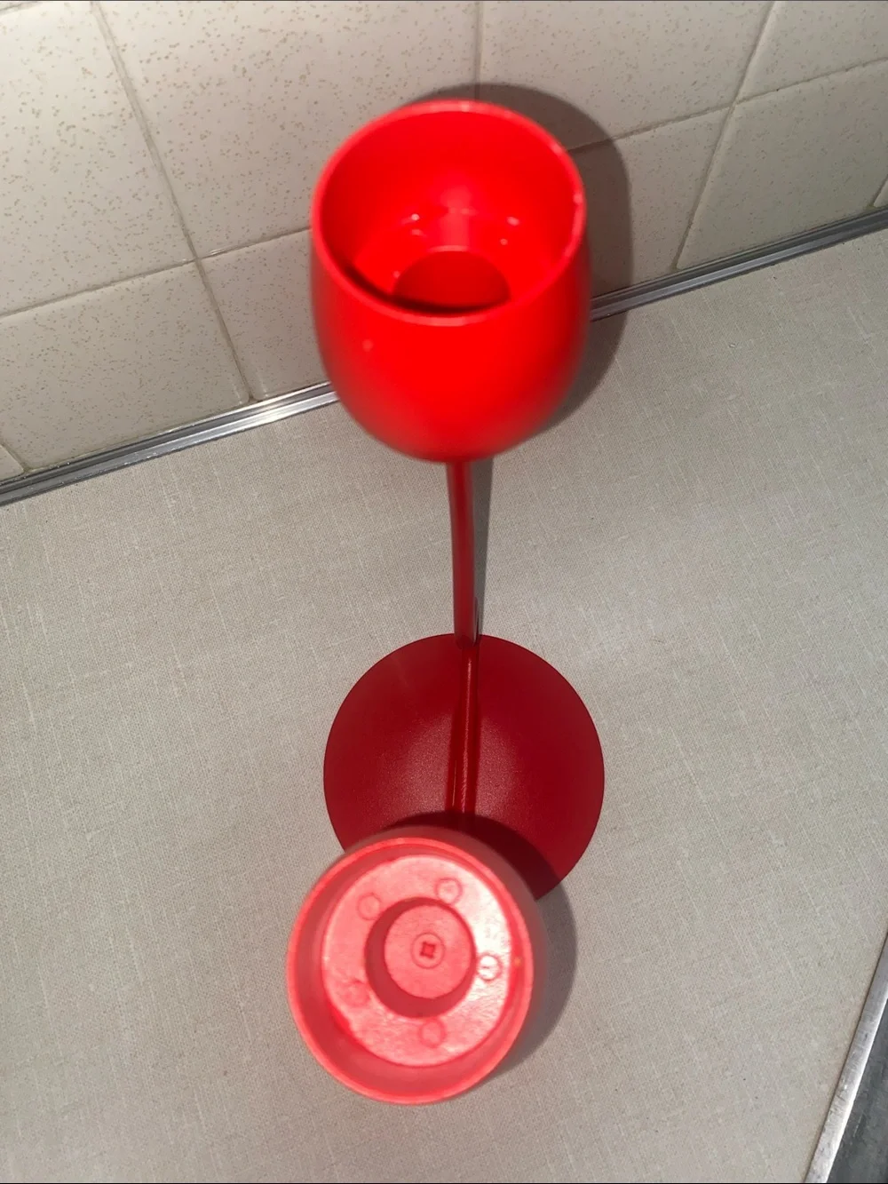 Ikea Silverparon Candlestick/Tealight Holder Bright Red Aluminum/Steel